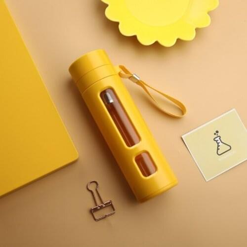 Portable Tea Bottle Glass Insulated Brief Leak Proof With Tea Infuser Bottle Glass Protector Gift Drink Teapot Bottle BS50SP