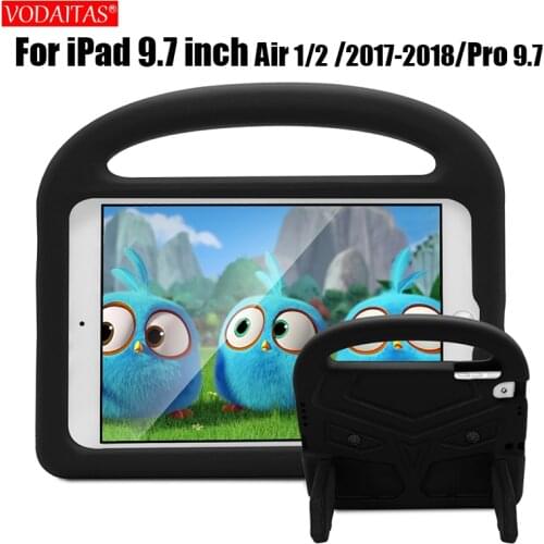 For Apple Ipad Air 1 2 Case Kids Shockproof EVA Cover for Ipad 9.7 inch 2017 2018 /Pro 9.7 Portable Handle Stand Holder Case