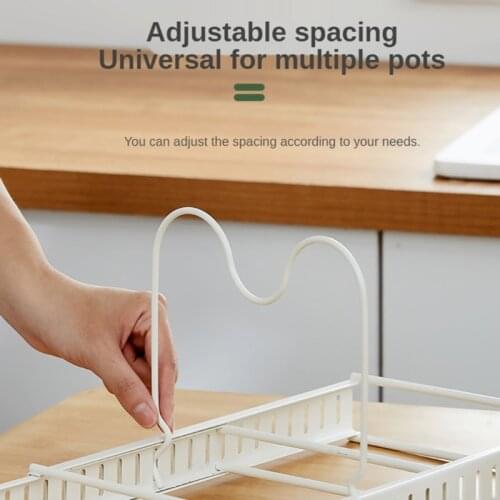 Expandable Pot Lid Rack Adjustable Kitchen Cabinet Organizer for Cutting Boards Plates Bakeware Cookware Cabinets Cupboards