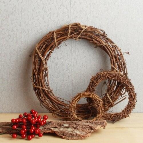 Rattan Ring DIY Decor 6-50cm parrot Toy wood Artificial Flower Garland Dried Plant Home Christmas Decoration DIY Floral Wreaths