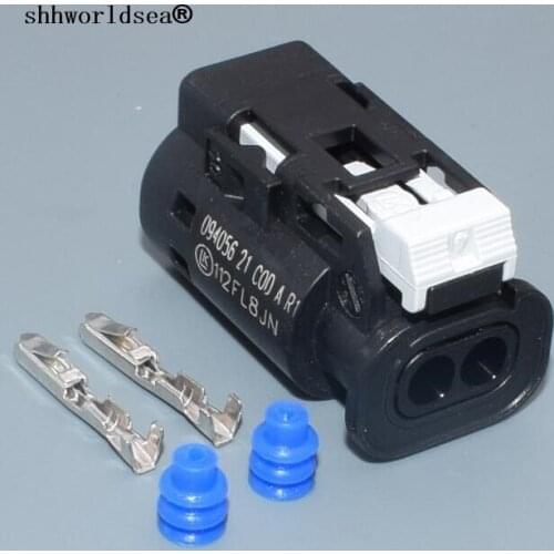 Shhworldsea 2 pin 1.2mm auto housing waterproof plug wiring harness cable connector female plug 09405621