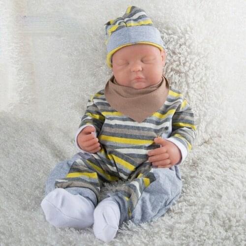 Silicone Baby Dolls 18.5" Handmade Dolls Silicone Rebornpuppen Baby Girls Xmas Gift Toy American Girl Dolls