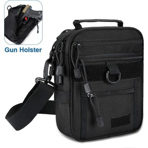 Tactical Pistol Carry Bag Military Shoulder Sling Bag Handgun Holster Messenger Bag Adjustable EDC Tool Phone Pouch for Hunting