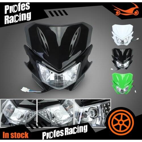 Motorcycle Universal Headlight 12V 35W H4 Fairing For KLX KX 110 WR250F WR450F Headlamp Dirt Bikes Off Road