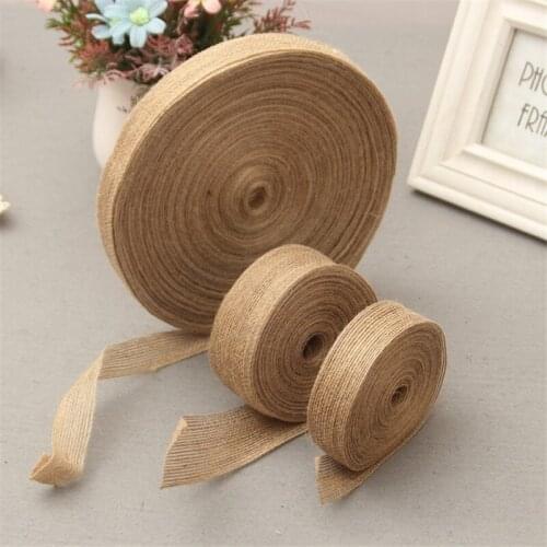 10M/Roll Vintage Burlap Ribbons Jute Rope Roll Wedding Party Decorations DIY Craft Supplies