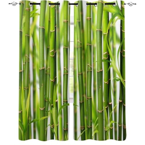 Green Bamboo Curtains for Living Room Bedroom Kitchen Window Treatment Curtain Home Decoration