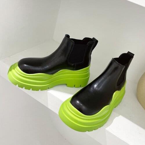 Ankle Boots For Women Chunky Heel Platform Boots Slip On Women Chelsea Boots Street Style Woman Martin Boots Botas Mujer 2021