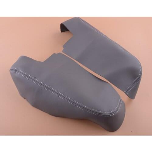 1 Pair Car Front Door Panel Armrest Cover Skin Grey Synthetic Leather Fit For Honda Ridgeline 2006 2007 2008 2009 2010-2014