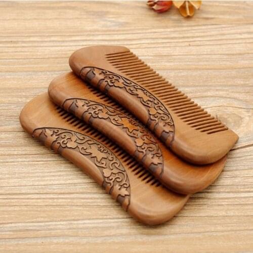 1 pc High Quality Wood Made Comb New Pocket Wooden Comb Natural Green Sandalwood Narrow Tooth Wood Beard Comb Hair Accessories