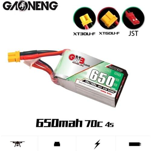 10PCS GNB 14.8V 4S 70C 650mAh HV Lipo Battery Max 140C for DYS FPV Racing Drone 4 Axis RC Drone Parts with JST/XT60/XT30U-F Plug
