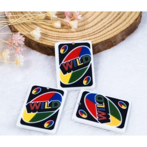 10pcs /lot 34mm*25mm Flatback Resin Poker Resin Game Card Charms For DIY Jewelry Materials
