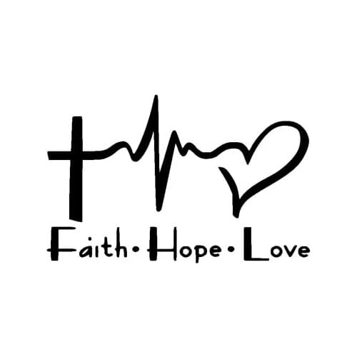 17.8CM*11.3CM Faith Hope Love Jesus Vinyl Car Motorbike Creative Sticker Decals Black/Silver C13-000317