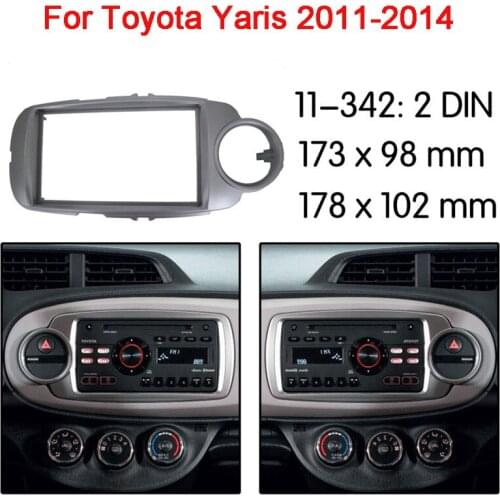 2 Din Car Fascia Radio Installation Frame Kit For Toyota Yaris Vitz 2012 Car Fascia Stereo Frame Dash Panel Mount Kit