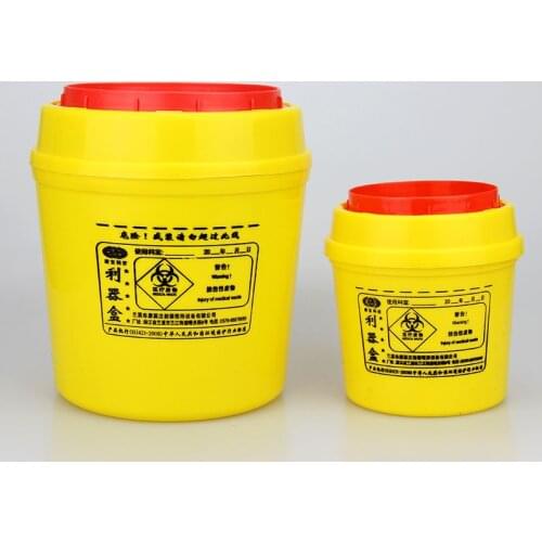 2pcs 4L 3L 2L 1L Capacity Sharps Container Medical Needles Bin Biohazard Tattoo Piercing Needles Disposal Collect Waste box