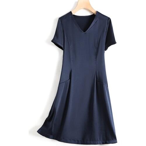 2021 summer womens fashion elegant silk dress