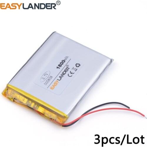 3pcs /Lot 1800mAH 505858 3.7v lithium Li ion polymer rechargeable battery for power bank tablet pc DVD GPS cell phone mp4