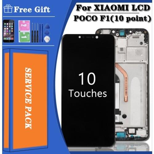 6.18"100% Original LCD For Xiaomi Pocophone F1 LCD Display Screen For POCO F1 LCD Touch Screen Assembly with Frame Replacement