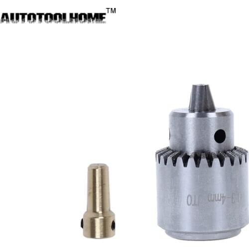 AUTOTOOLHOME Mini Electric Drill Chuck 0.3-4mm JTO Taper Mounted Lathe For 2.3 3.17 Motor Shaft Connect Rod PCB Wood Press Tool