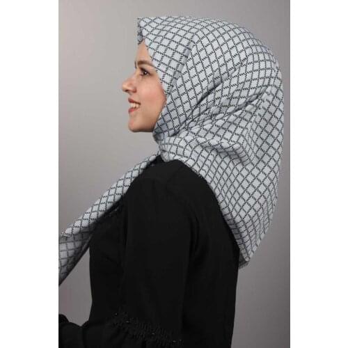 BAYSEM PATTERNED LINEN FLAMLI SCARF-DESEN-07-RENK-01