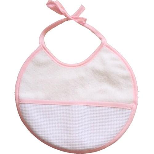 Free shipping 12PCS/Set YB0011pink Baby waterproof bib Infant saliva towels Burp Cloths Cross stitch bib