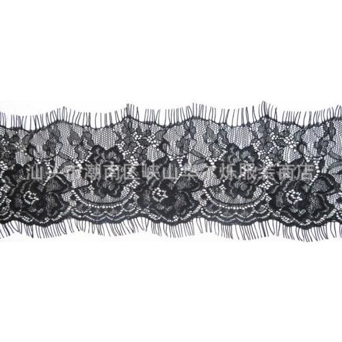 FREE SHIPPING superb 9.5cm wide 3 yards per piece non-elastic eyelash lace trim , XERY0112Y