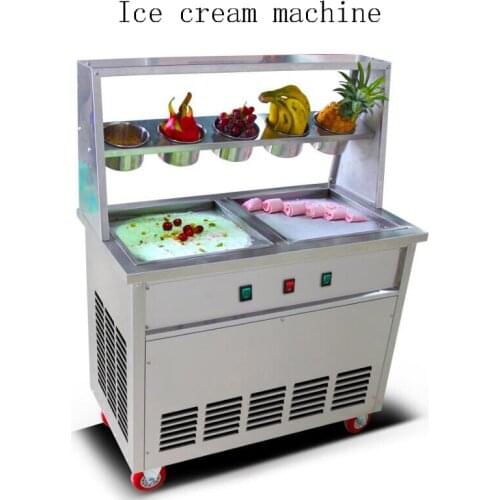 Dual Cold Fried Ice Cream Maker mounted on Fast Food Maker trolley trailer