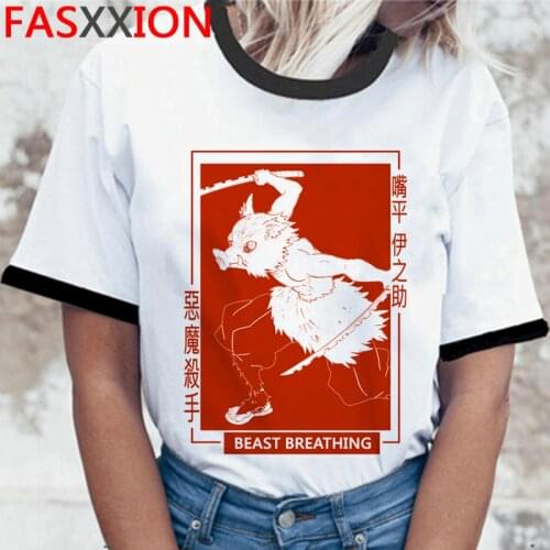 Kimetsu No Yaiba Demon Slayer t-shirt tshirt men vintage tumblr casual clothes graphic tees women white t shirt