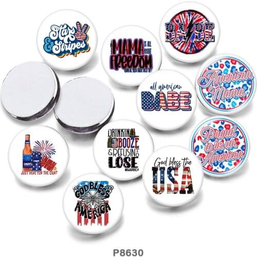 Words USA 12mm/18mm/20mm/25mm/30mm Round Glass Cabochon Flat Back Making Findings P8630