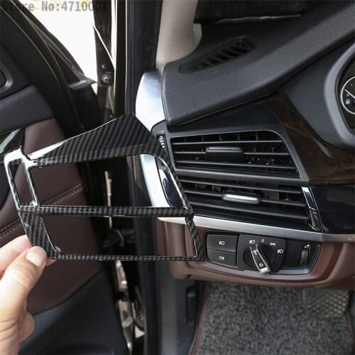 Carbon Fiber Car Side Air Condition Outlet Vent Frame Trim For BMW X5 F15 X6 F16 2014 2015 Accessories left hand drive