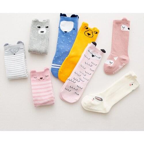Toddler Baby Girls Shorts Socks Cute Animals Socks Soft Cotton Knee High Girls Sock Floral Cute Children Socks Shorts