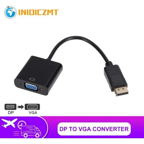 DP to VGA Adapter DisplayPort DP TO VGA Cable Male to Female DP TO VGA Converter for PC Computer Laptop HDTV Monitor Projector
