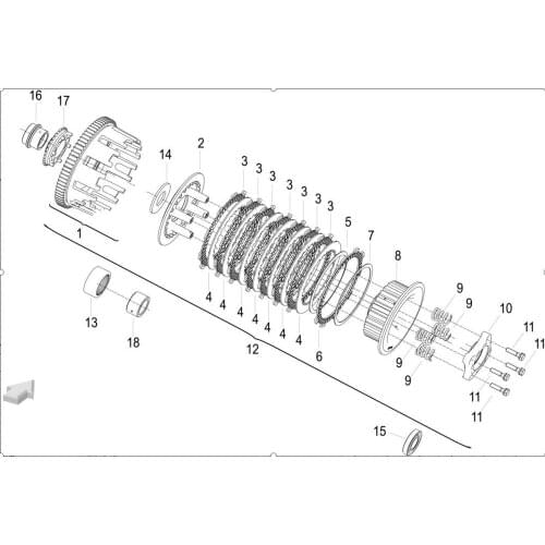 Clutch hub plate clutch housing press plate needle bearing oil pump drive sprocket friction Of Benelli BJ500 Leoncino 500
