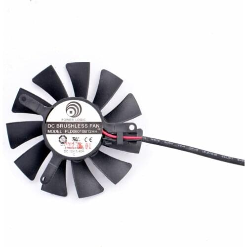 PLD06010B12HH 55mm diameter 39x39x32mm DC12V 0.40A 2 lines Double ball bearings Cooling fan for graphics card