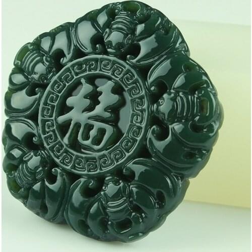 Natural Green Jade Pendant Carving Jewelry Men Women Genuine Certified Jades Stone Amulet Gifts For Ladies Charms Accessories