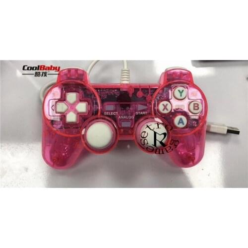 DHL 50pcs/lot Transparent Wired Controller for PC phone Android Smart Devices Gamepad with mini Converter Wired Joystick