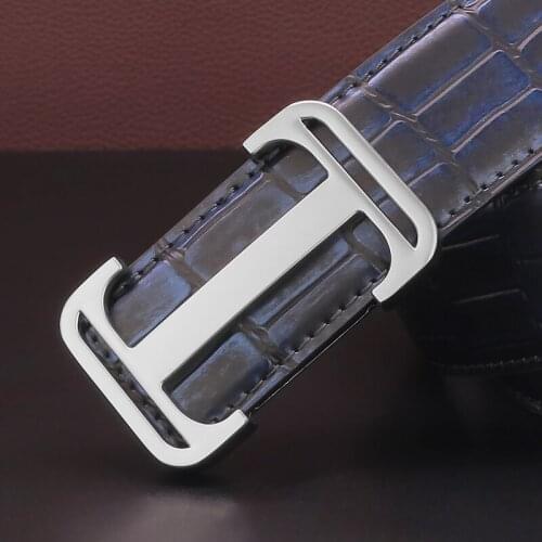 High Quality letter Smooth buckle belt men Black designer genuine leather 3.8cm Waist Strap Cowskin famous brand ceinture homme