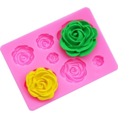 Rose Flower Silicone Fondant Mold Wedding Cupcake Topper Cake Decorating Tools Sugarcraft Candy Clay Chocolate Gumpaste Moulds