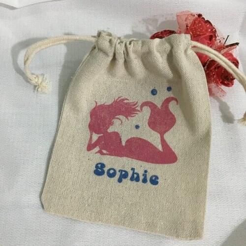 Under the sea Mermaid Bachelorette Hangover bridal shower Survival Kit wedding favor gift Drawstring bags party Candy pouches