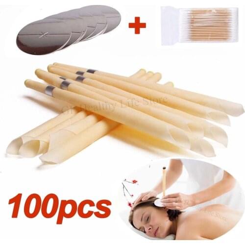 10-100Pcs Beewax Ear Hopi Candles Ear Wax Removal Tool Indiana Aromatherapy Ear Candle Coning Natural Therapy Ear Care Candle