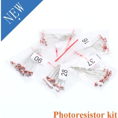 50 pcs (5 values * 10pcs) LDR Photo Light Sensitive Resistor Photoelectric Photoresistor Kit for 5506 5516 5528 5537 5539