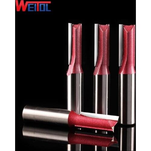Weitol 1pcs 1/2 inch double flutes metric straight bit woodworking router bit CNC wood tools engraving bits