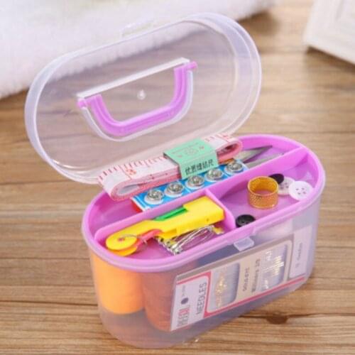 Sewing Kit Storage Box Home Travel Thread Threader Needle Tape Measure Scissor Storage Box Sewing Kit organizer