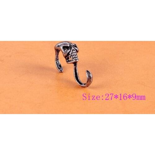 10pc 27*9 Punk Skull "S" Shape Sliver LeatherCraft Bracelet Connector Hook Clasp