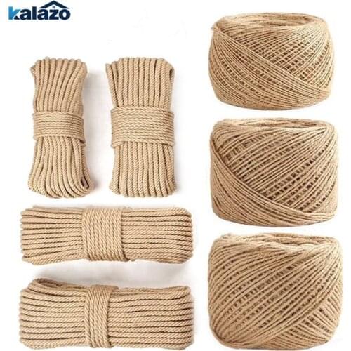 1pc 100meter 1/2/3/4/5/6/8/10mm Diameter hemp Rope Twisted Cord DIY Handmade Tying Thread Cord Arts Craft Supplies