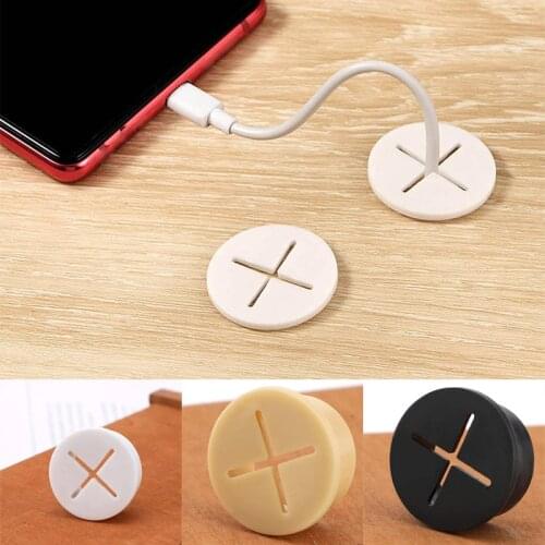 1PC Flexible Silicone Cable Hole Cover Desk Cord Rubber Grommet Table TV Console Furnitures Wire Hole Cover Wire Organizer