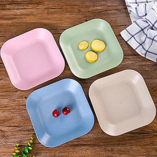 1pc Dinner Plate Creative Vintage Wheat Straw Food Plate Tableware Dish For Food Snack Tableware Accessories