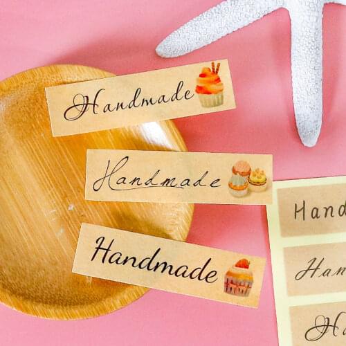 100pcs Handmade Merci Stickers DIY Envelope Sealing Labels Creative Cake Rainbow Rectangel Scrapbooking Stationery Stickers