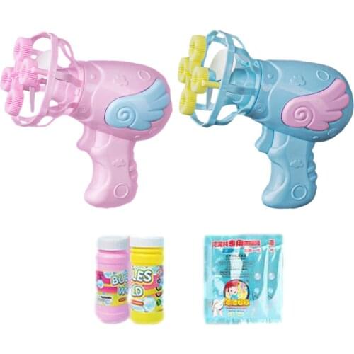 2021 Kids Automatic Gatling Bubble Gun Toys Summer Soap Water Bubble Machine Angle Electric Bubble Machine For Children Gift Toy