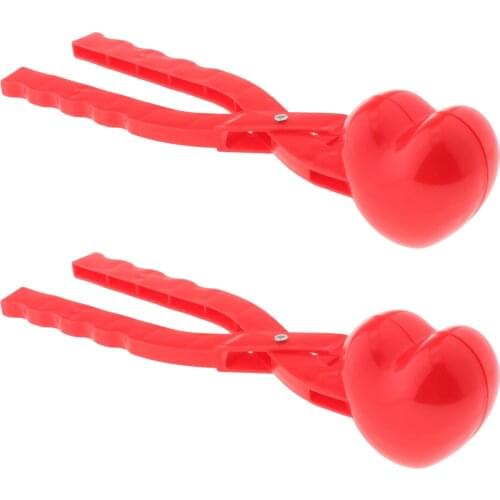 2x Heart Shape Snow Ball Maker Kids Children Outdoor Snowball Sand Mold Toys