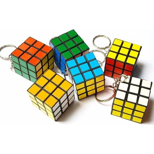 6pc Mini magic Cubes Key chain 3cm E117 Educational Birthday Party Favors Pinata Bag Filler Loot Gag Game Gift Toys Prize